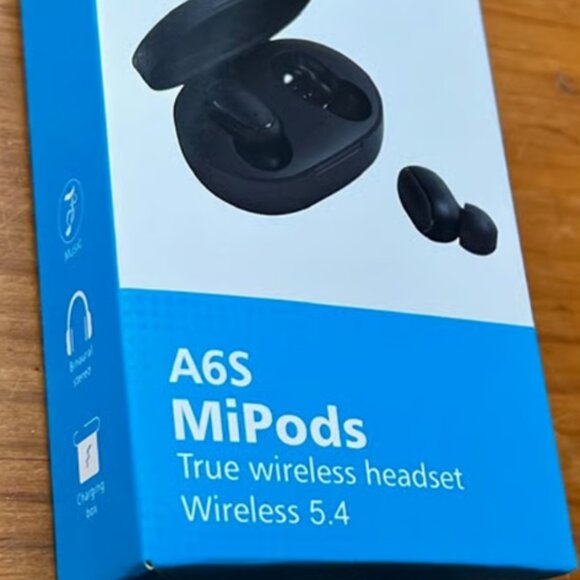 A6S Pro MiPods Black- Bluetooth True Wireless Earphones IOS - Android, NWB - Picture 1 of 3